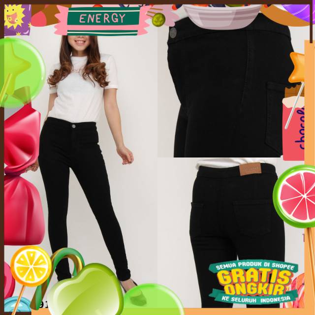 Highwaist Skinny Jeans (5 Warna) Celana Jeans Wanita JSK Celana Panjang Cewek Denim Pinggang Perut/ 