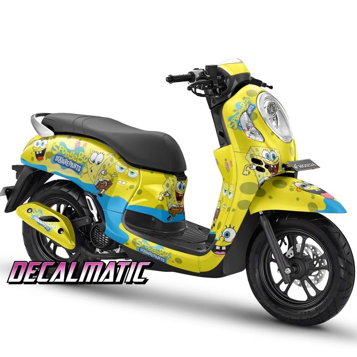 Decal Full Body + Stiker Dashboard Scoopy Semua Tahun 2008 - 2024 - Spongebob 1