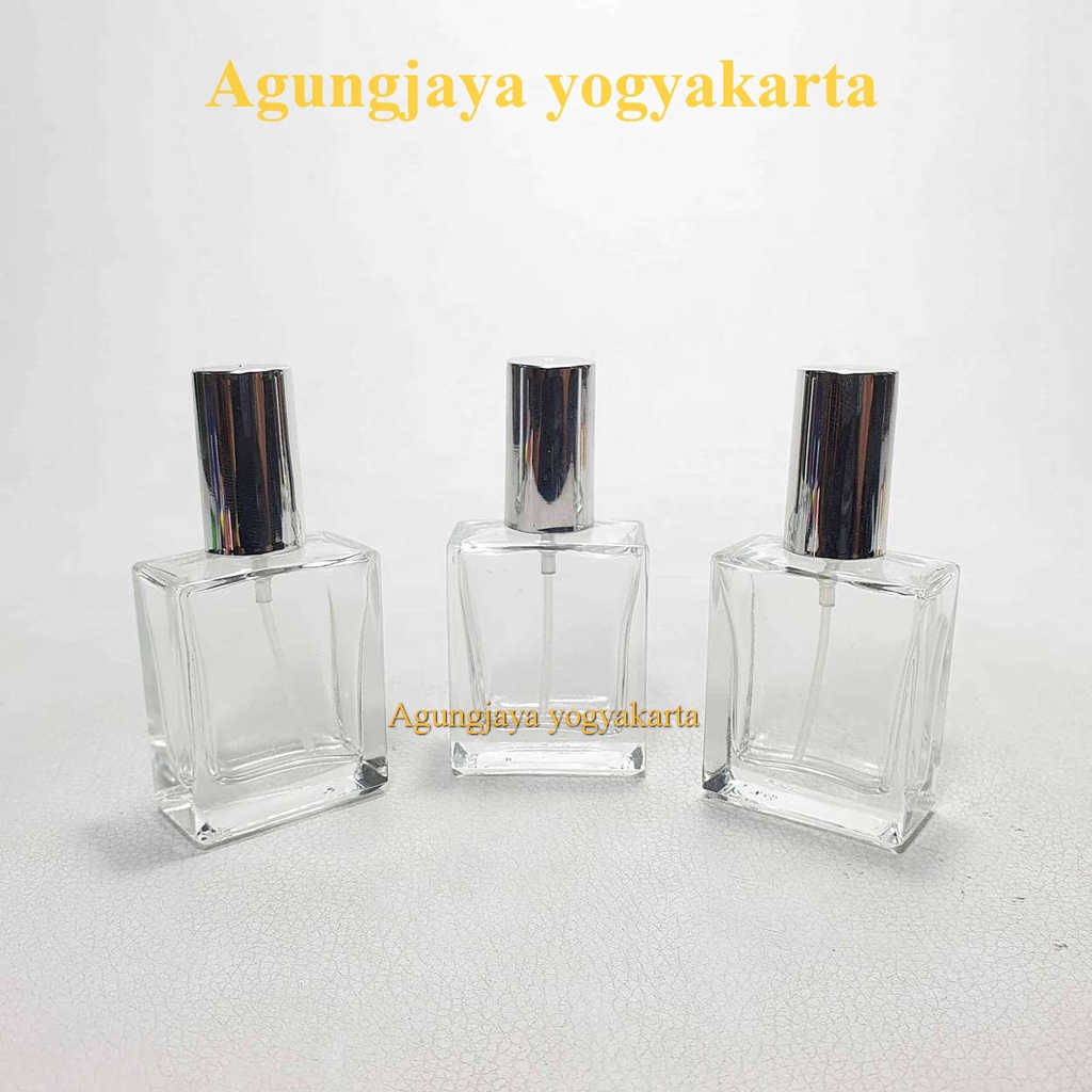 Botol Harmes Silver Kotak 15 ml / Botol Parfum 15 ml / Botol Parfum Refil / Botol Parfum Kosong Herm