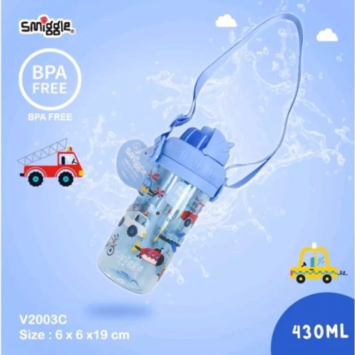 Sale Smiggle Carry Bottle 430ml Botol Minum Anak Sedotan BPA FREE - S.Trans V 430ml Termurah