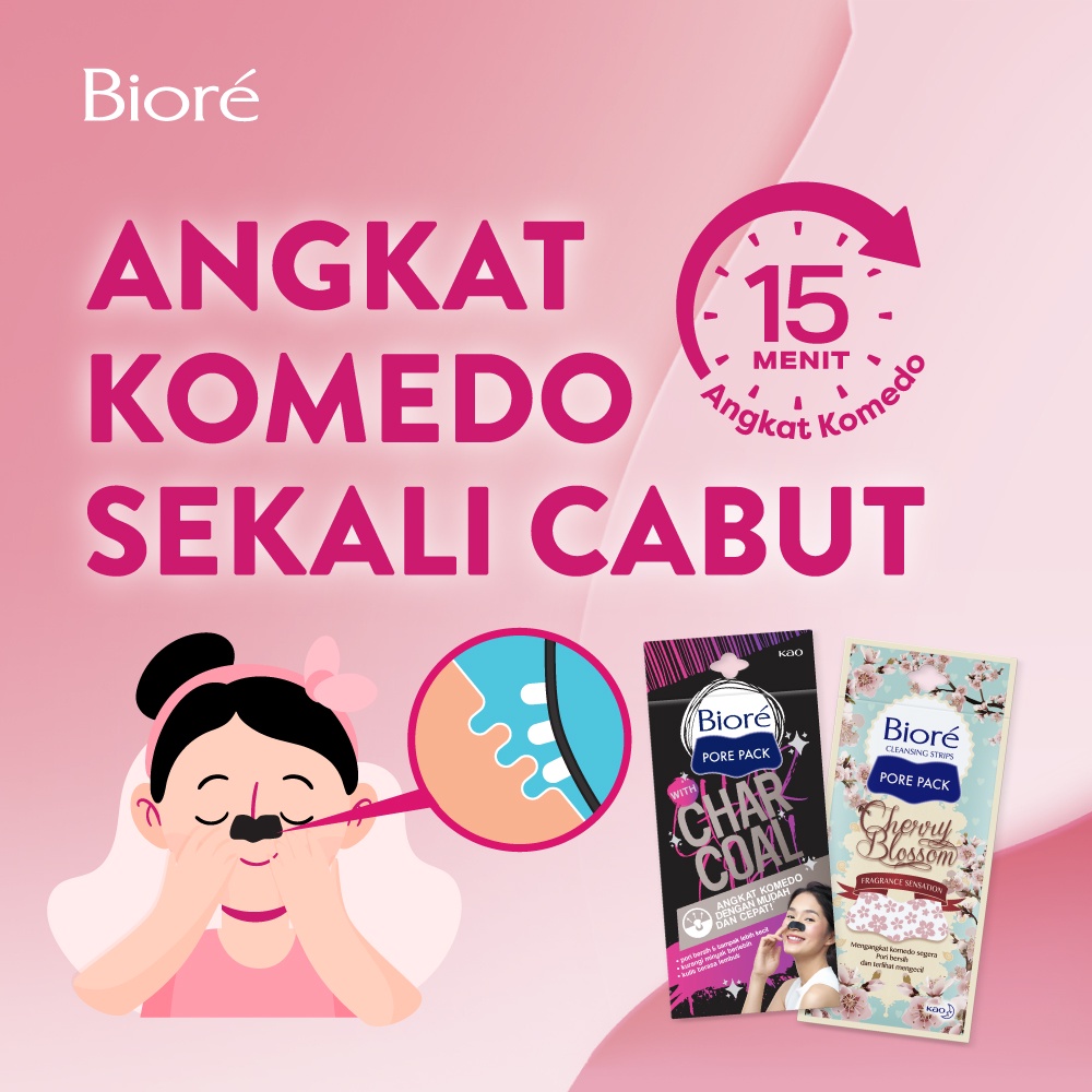 Biore Pore Pack Plester Pembersih Komedo Black Oil Absorbing Powder 4 s Twinpack