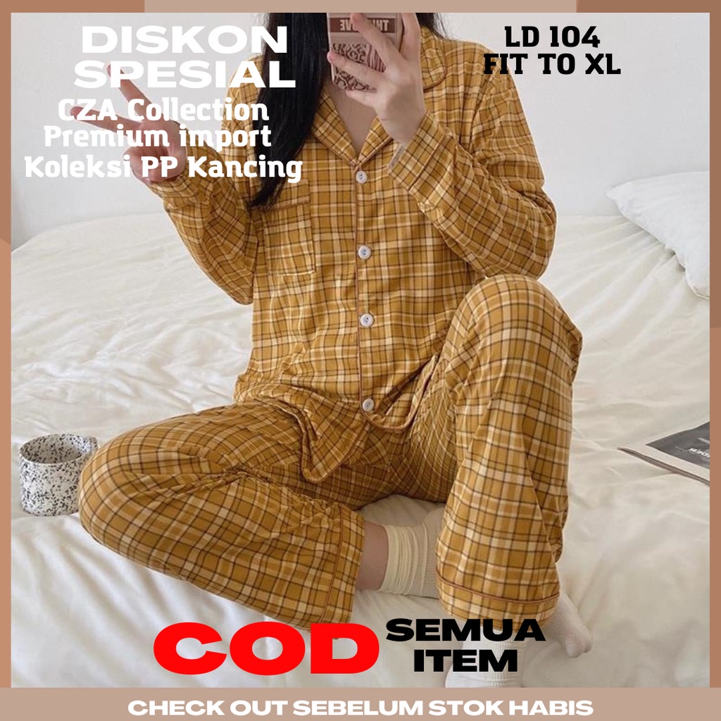 Baju Celana Tidur Piyama Wanita Cewek Korea Dewasa Lengan Panjang Premium Import Murah Kekinian Y220