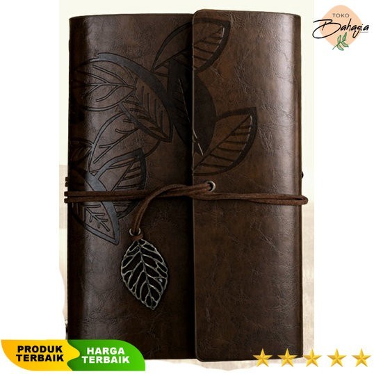 

Buku Catatan Binder Kulit Retro Leaf Kertas B7