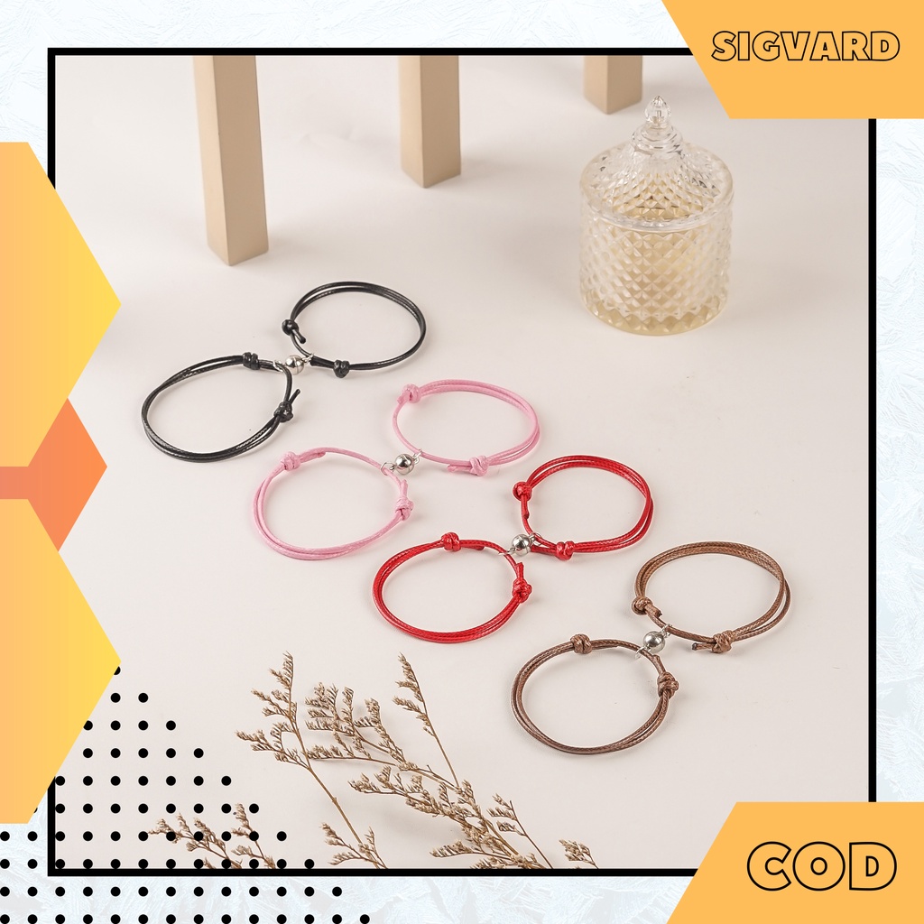 SIGVARDSTORE - Gelang magnet Couple 2 pasang Pacar sahabat pacar bestie GLG25