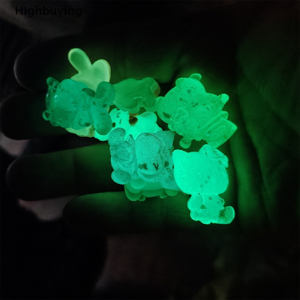 Hbid 10Pcs Luminous Cinnamon Puppy Hiasan Kepala Kulomi Meimei DIY Resin Perhiasan Aksesoris Glory