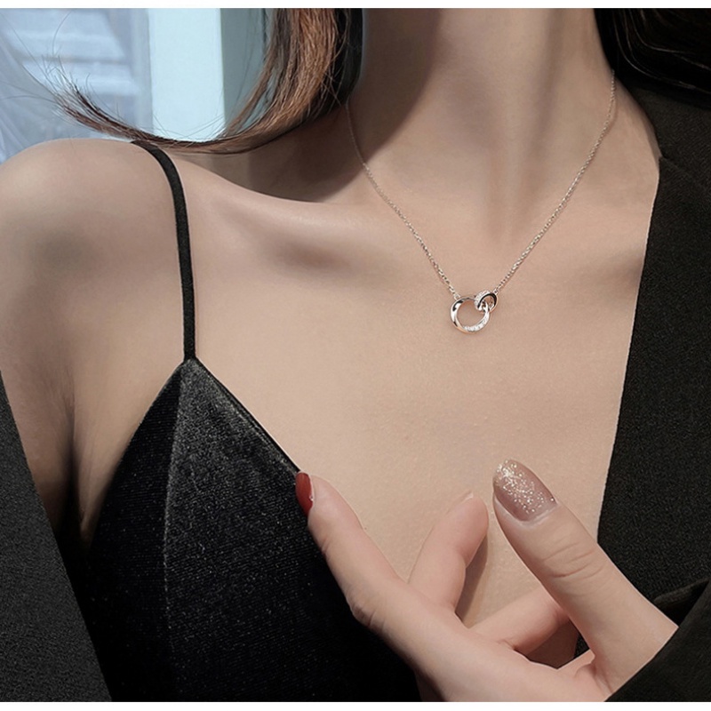 925 Sterling Silver Cincin Gesper Kalung Wanita Desain Canggih Rantai Klavikula Baru Indah Kalung Hadiah