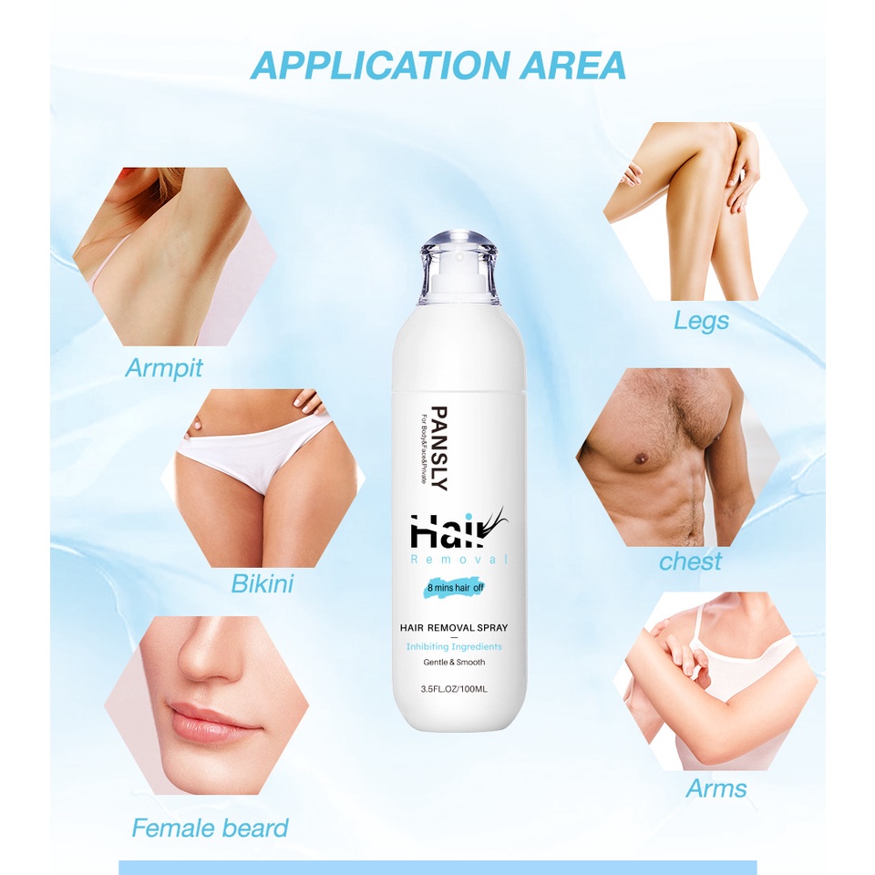 PANSLY Krim Penghilang Bulu Spray Perontok Bulu Kemaluan Untuk Ketiak Kemaluan Tangan dan Kaki - Hair Removal Spray Growth Inhibitor Cream