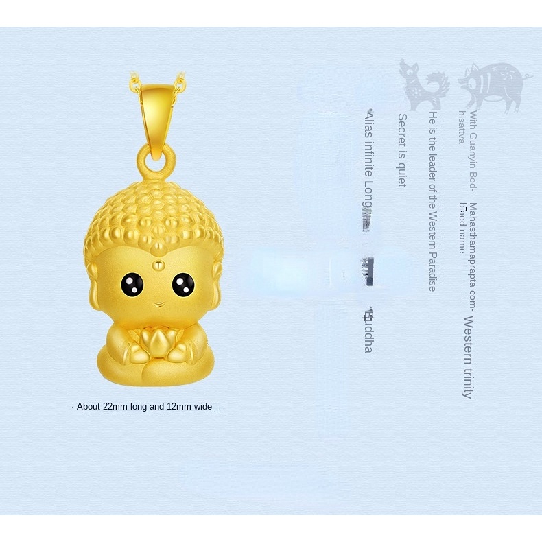 Goldkingdom Aksesoris Perhiasan Fashion Ready Stock Delapan Liontin Buddha Wali, 12bh Buddha Honmei, Buddha Emas Kecil Mini