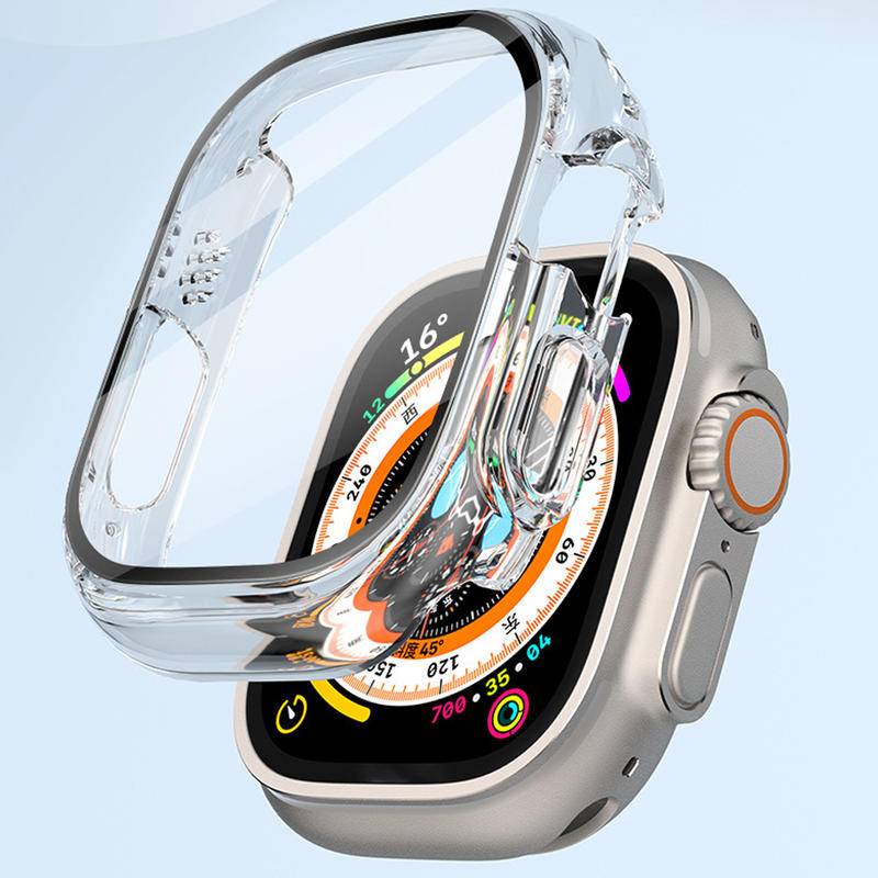 Kaca+case Untuk Apple Watch Ultra 49mm Bumper+Pelindung Layar Tempered Cover Untuk iWatch Ultra 49mm