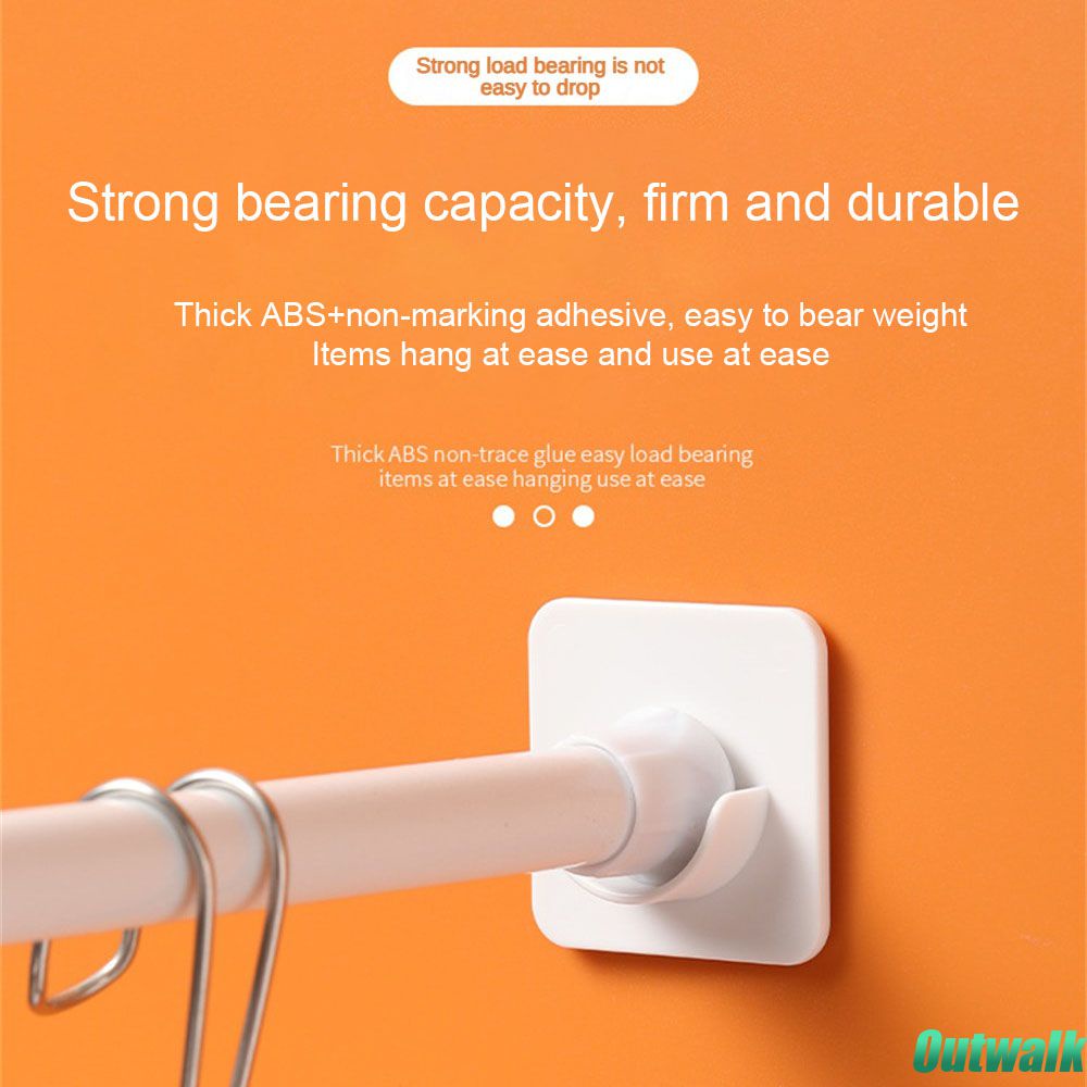 ღ Lemari Telescopic Rod Hiasan Dinding Kain Penyimpanan Pemegang Kuat Perekat Rod Bracket Kamar Mandi Shower Rod Ketegangan Retainer lemari Penyimpanan Aksesoris