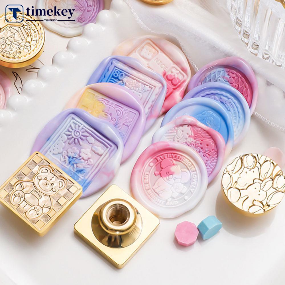 Timekey INS Sealing Wax Stamp Vintage Bunga Lily Tulip Kelinci Lucu Wax Seal Stamps Untuk Undangan Pernikahan Scrapbook Amplop Sealing A2P8