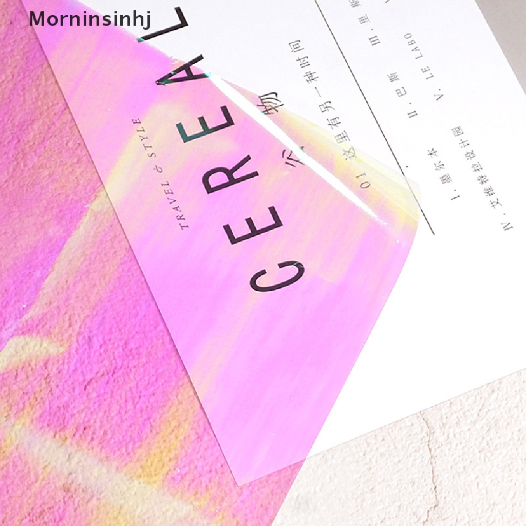 Mornin Laser Iridescent Clear Film AB Efek Kertas DIY Epoxy Resin Perhiasan Tambal id