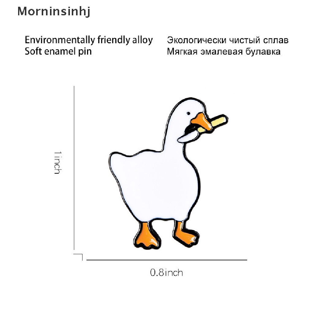 Mornin Permainan Menyenangkan Angsa Bros Kartun Lucu enamel Angsa Putih Lencana Kerah Pin  Id