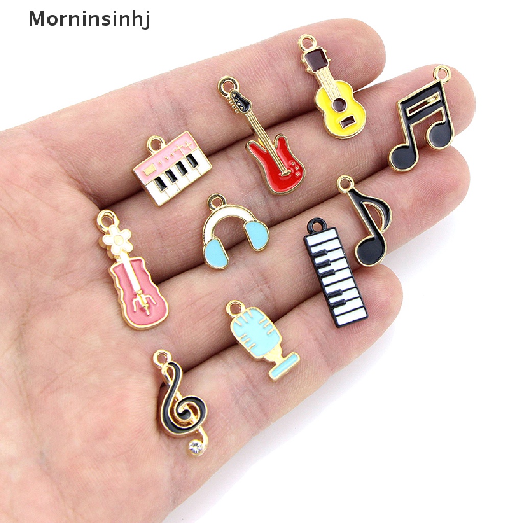 Mornin 10Pcs/set Musik Musical Note Enamel Ch Liontin DIY Gelang Kalung Anting Membuat Perhiasan Aksesoris id