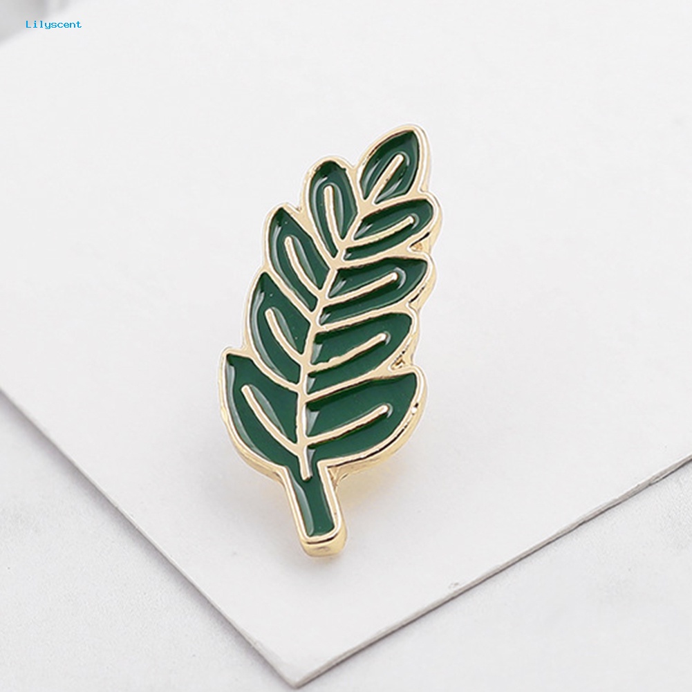 Lilyscent Pria Wanita Pohon Hijau Daun Enamel Bros Pin Breastpin Syal Topi Perhiasan Hadiah