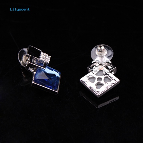 Lilyscent Fashion Wanita Belah Ketupat Berlian Imitasi Eardrop Gaya Korea Anting Perhiasan Pesta