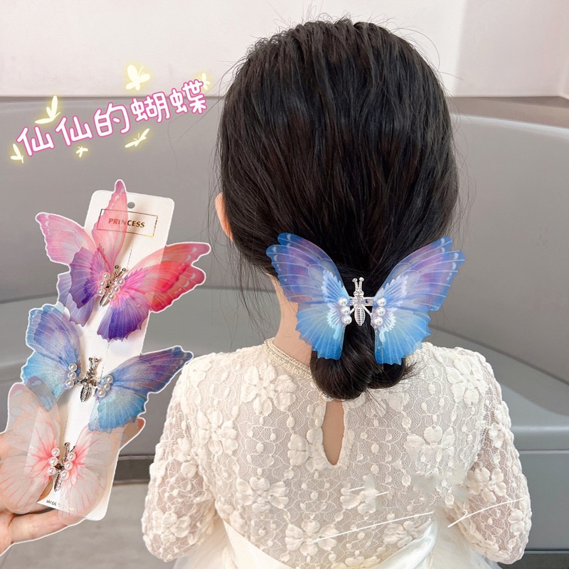 Anak-anak Jepit Rambut Kupu-Kupu Ganda Fashion Lucu Melompat Kupu-Kupu Klip Rambut Gadis Wanita Aksesoris Rambut