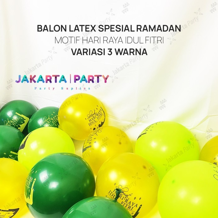 Balon Latex Motif Lebaran 1 Pack Isi 100 Pcs Balon Latex Lebaran Dekorasi Idul Fitri