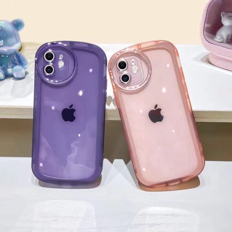 IPHONE Gloden tree New soft silicone Transparan Warna solid Casing Handphone Untuk Iphone11 12 13 11ProMax 12ProMax 13ProMax