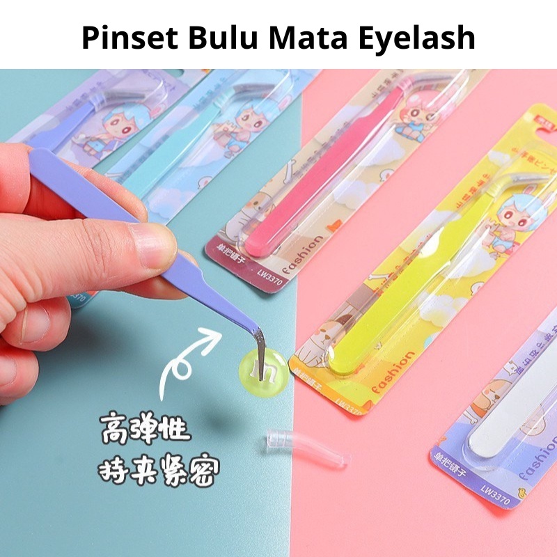 PINSET Untuk Bulu Mata / Penjepit Eyelash Extension / Pinset Bulu Mata Ujung Bengkok