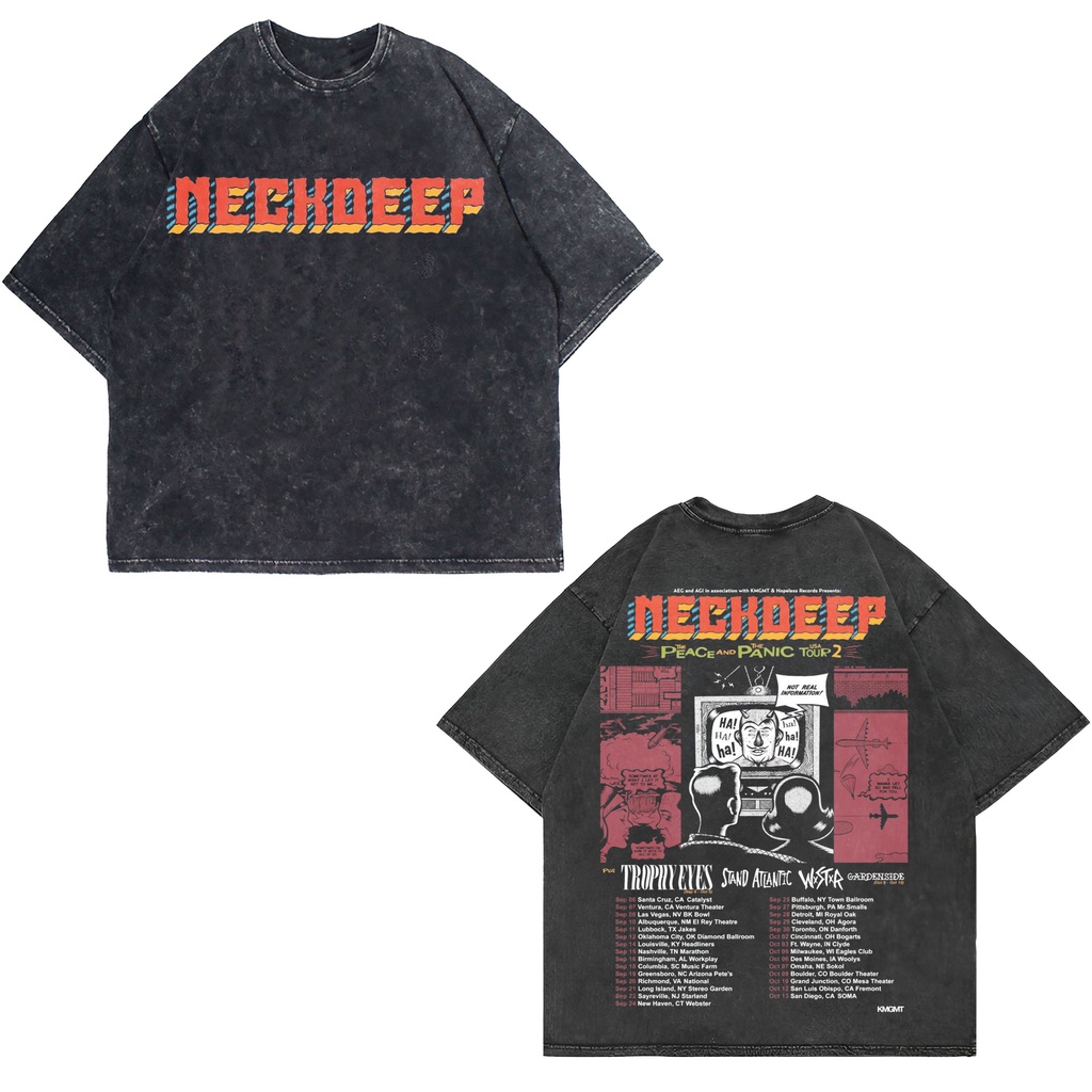 Patternmerch "neckdeep don't panic concert" Oversize T-Shirt | Oversized | washing tee