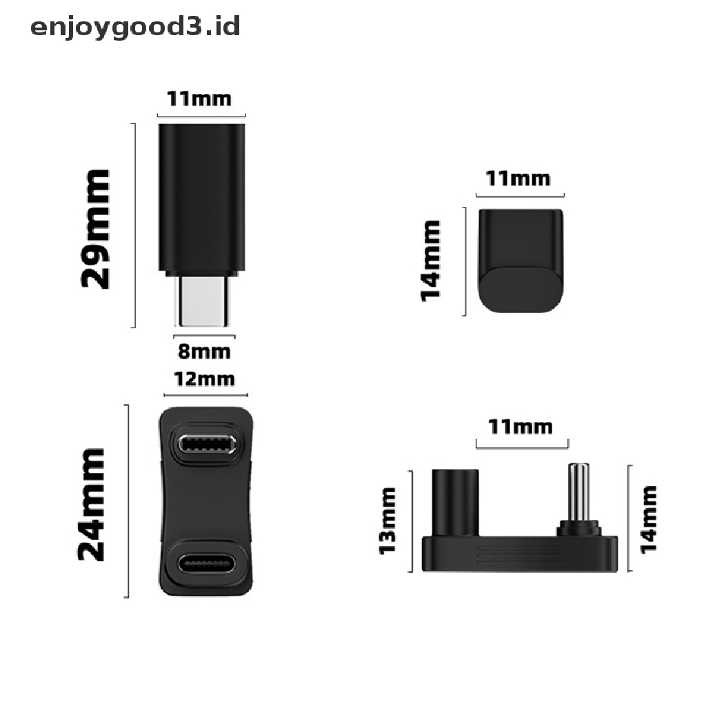[Rready Stock] Cocok Untuk Dek Uap 2-in-1 Ekstensi Konektor Sudut Kanan Tipe-C USB C Adaptor Male to Female Konsol Game Aksesoris (ID)