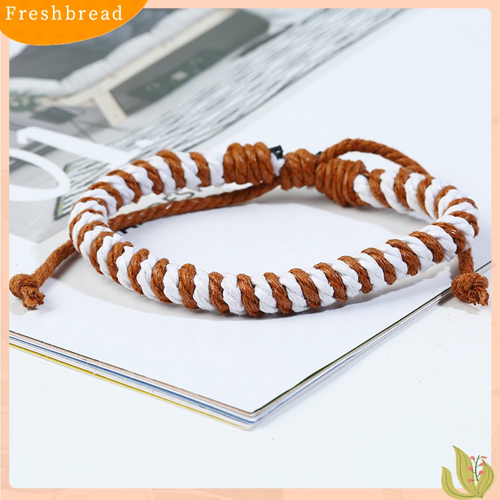 < Freshbread > 6Pcs Vintage Pria Dikepang Tali Kulit Imitasi Gelang Tangan Set Perhiasan Hadiah