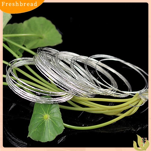 &lt; Freshbread &gt; 100pcs Gelang Perak Lapis Baja Kawat Cuff Slim Bangle Bracelet Set