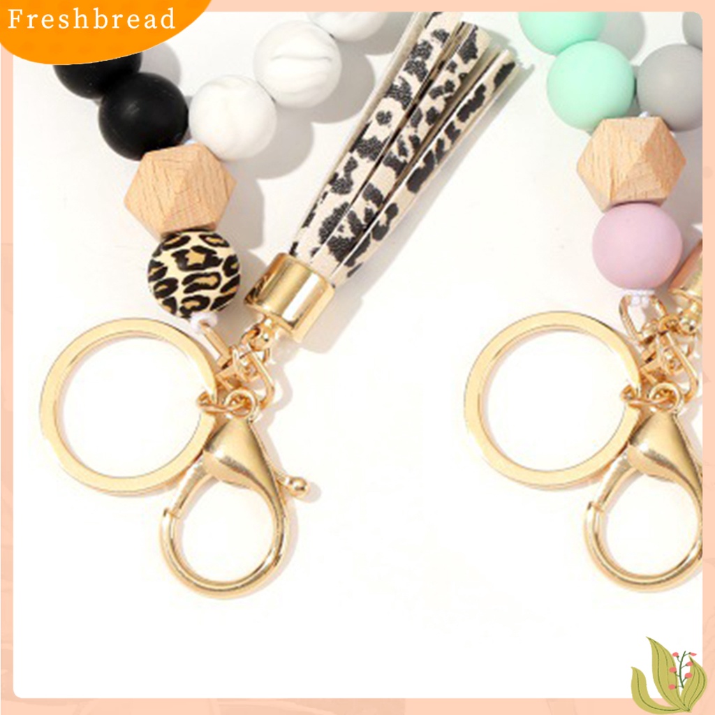 &lt; Freshbread &gt; Gelang Keyring Hias Manik-Manik Melar Portable Bangle Wristlet Gantungan Kunci Untuk Wanita