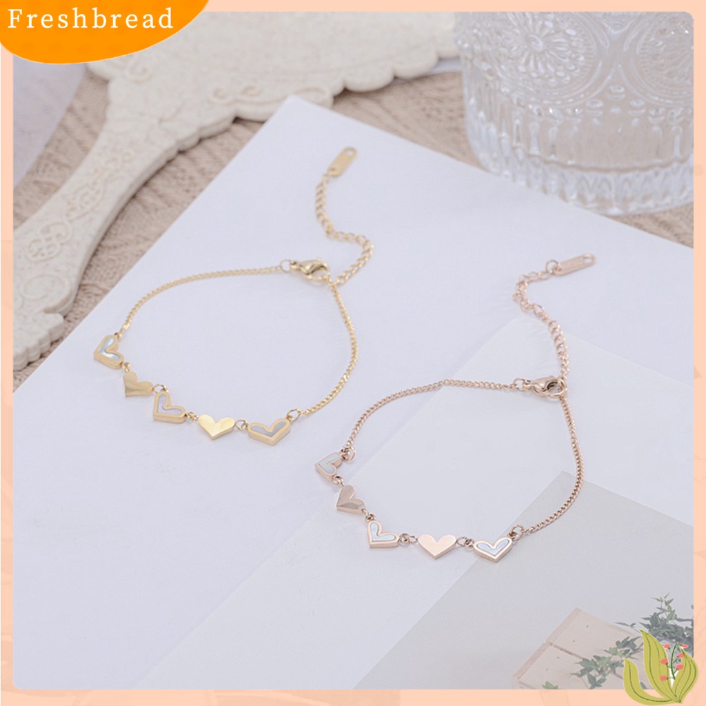 &lt; Freshbread &gt; Gelang Rantai Adjustable Indah All-match Hati Sederhana Pasangan Perempuan Tangan Rantai Perhiasan Aksesori