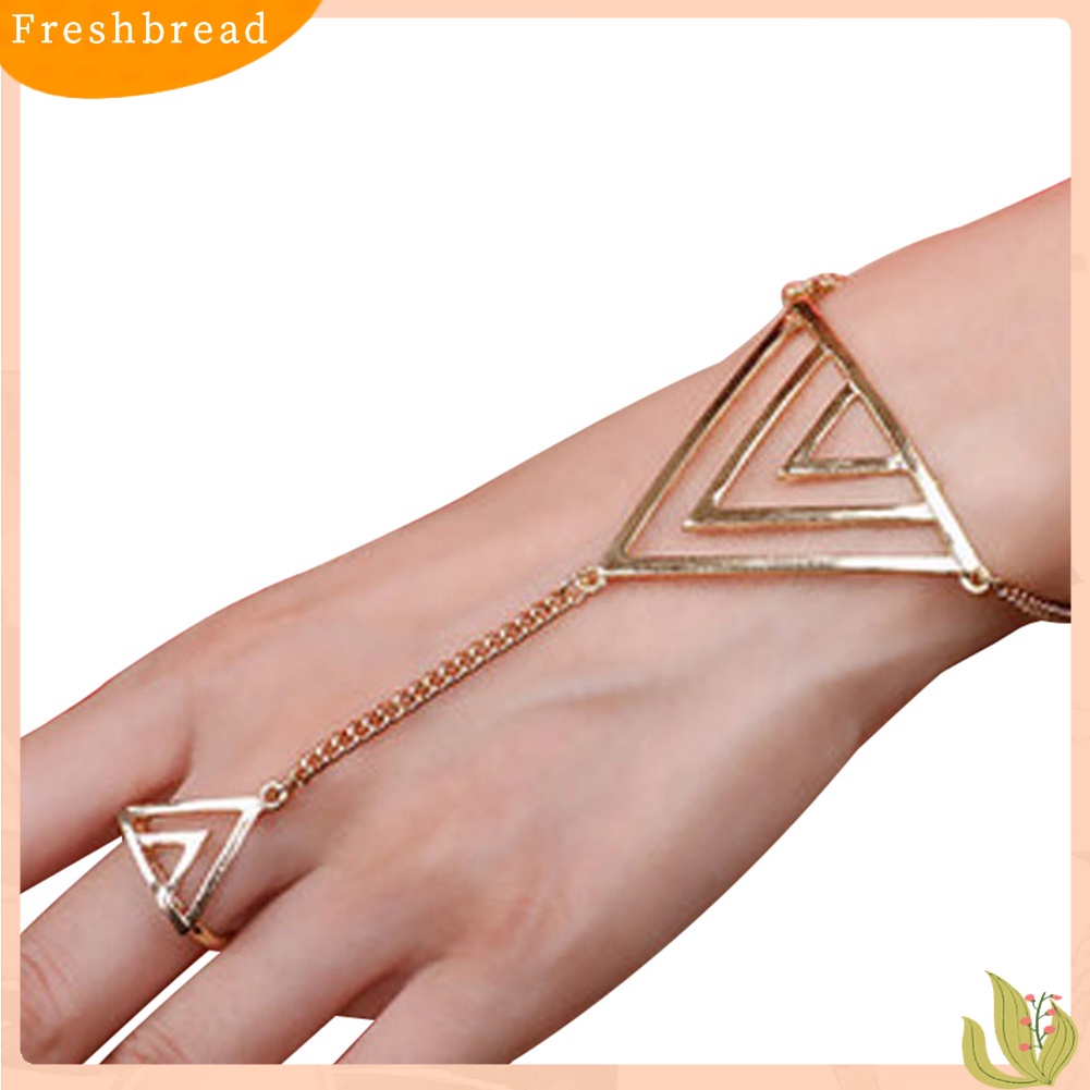 &lt; Freshbread &gt; Wanita Fashion Segitiga Pesona Budak Cincin Rantai Harness Gelang Punk Perhiasan