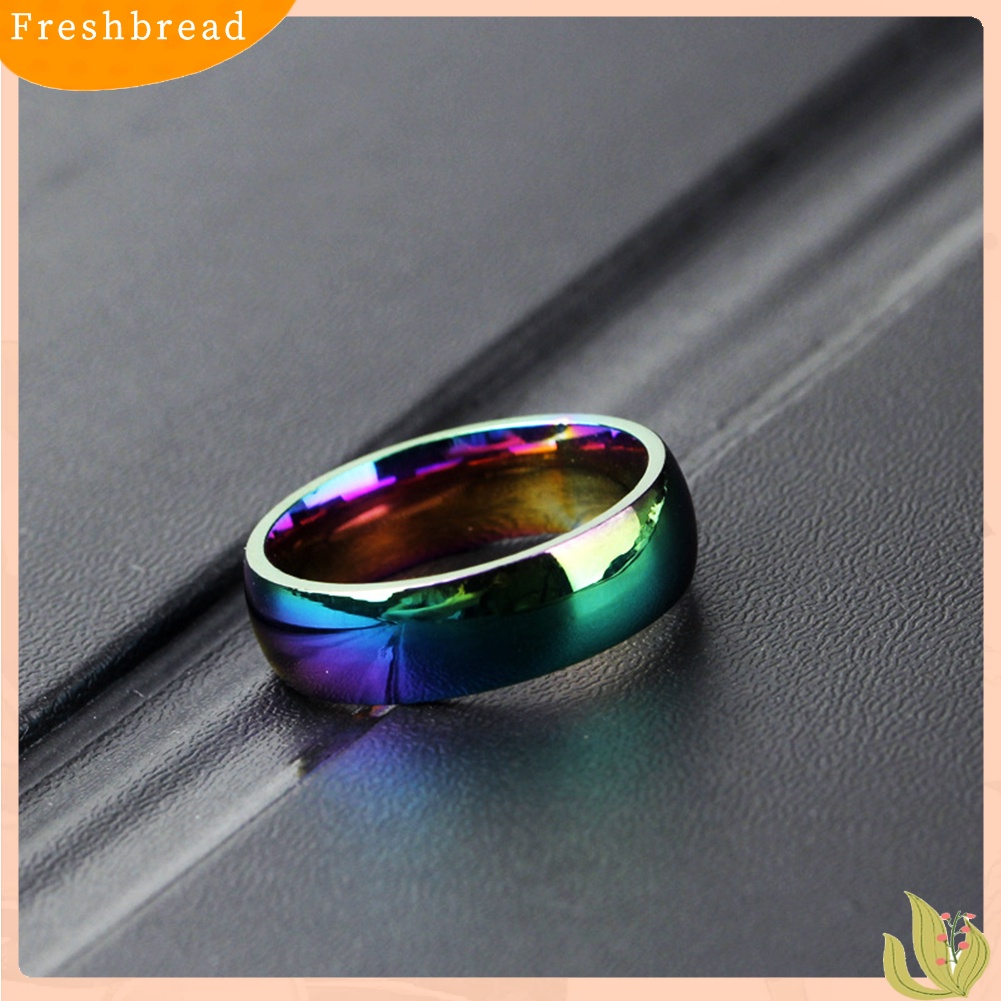 &lt; Freshbread &gt; Fashion Pria Wanita Pelangi Pesta Pernikahan Band Cincin Perhiasan Hadiah Hari Valentine