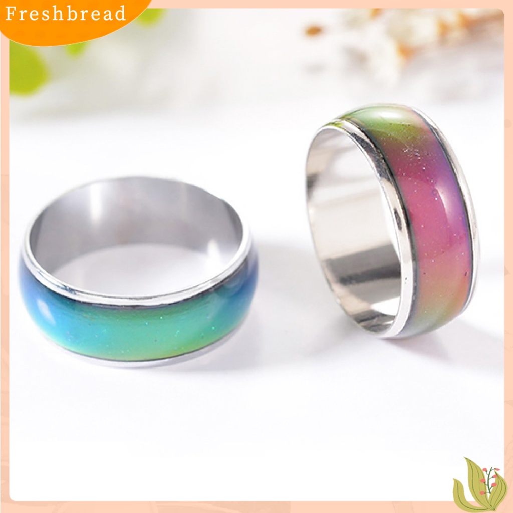 &lt; Freshbread &gt; 3Pcs Mood Ring Cincin Warna Berubah Suhu Alloy Handmade Halus Untuk Club