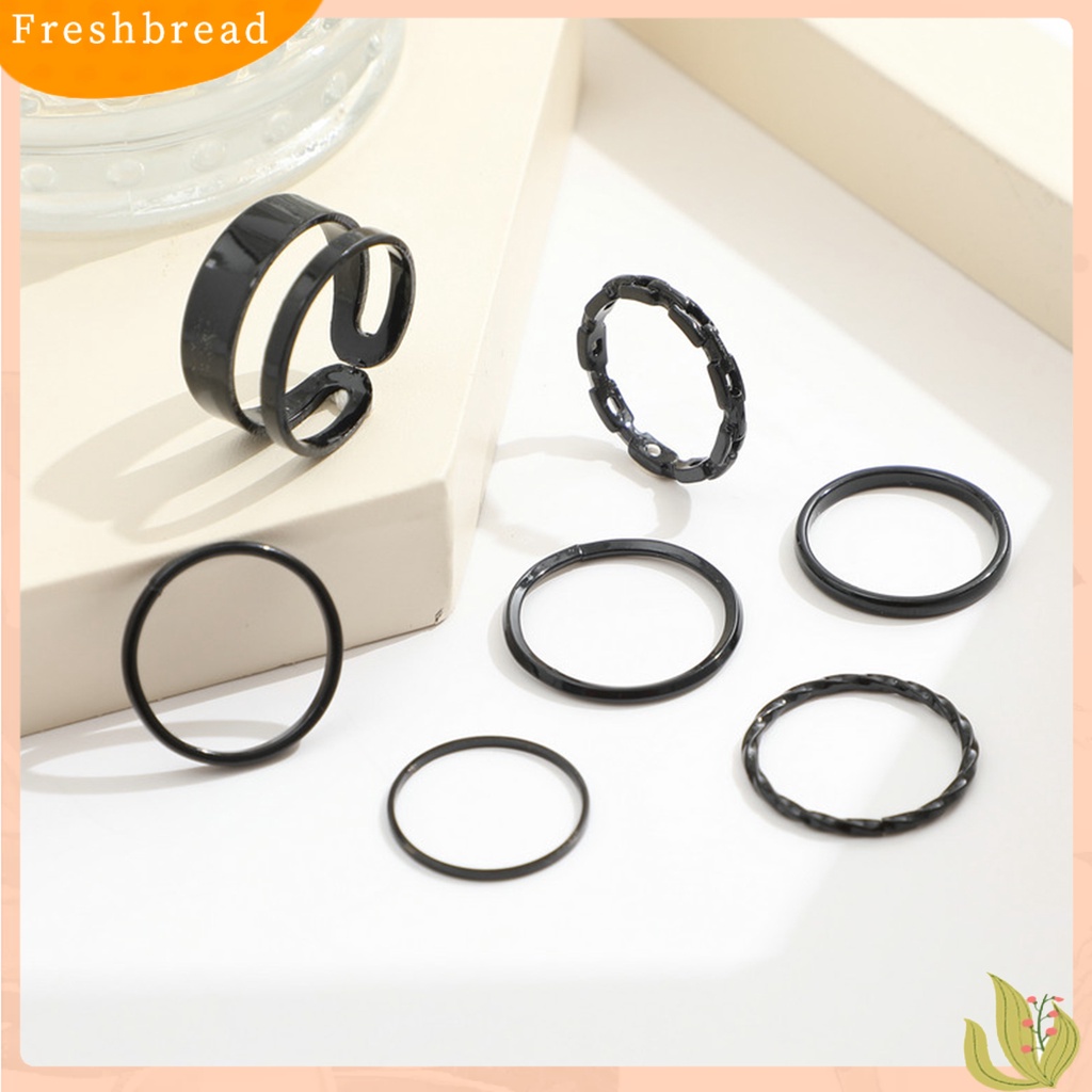 &lt; Freshbread &gt; 7pcs/Set Cincin Jari Lady Rantai Indah Sederhana Set Cincin Buku Jari Halus Untuk Hadiah