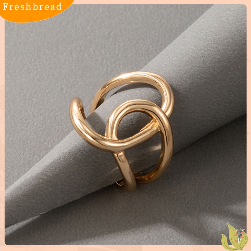 &lt; Freshbread &gt; Cincin Fashion Geometris Hollow Alloy All Match Punk Ring Untuk Pacaran