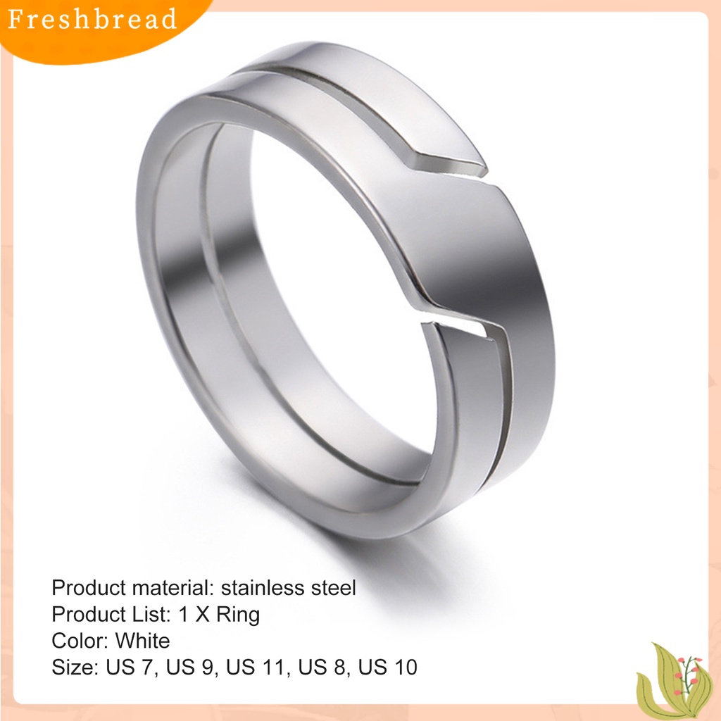 &lt; Freshbread &gt; Cincin Couple Klasik Geometri Glossy Hias Semua Pertandingan Hadiah Perhiasan Stainless Steel Pria Wanita Kepribadian Pola Garis Pertunangan Jari Cincin Untuk Pakaian Sehari-Hari