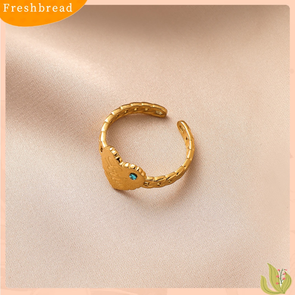 &lt; Freshbread &gt; Wanita Cincin Huruf Hati Permata Imitasi Biru Perhiasan Pembukaan Adjustable Finger Ring Untuk Pesta Perjamuan Prom Pernikahan