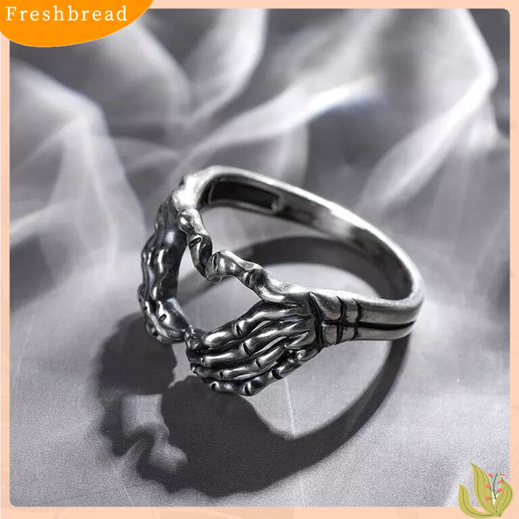 &lt; Freshbread &gt; Cincin Retro Tengkorak Tangan Alloy Hip Hop Unisex Cincin Keren Untuk Hadiah
