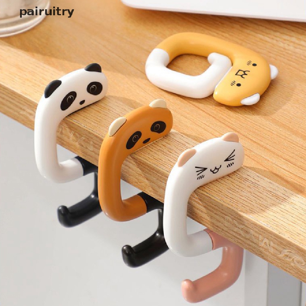 Prt Travel Portable Tas Plastik Lucu Animal Hook Untuk Gantung Hias Meja Dompet Tas Kait Dinding Gantungan Holder Handbag Hanger PRT