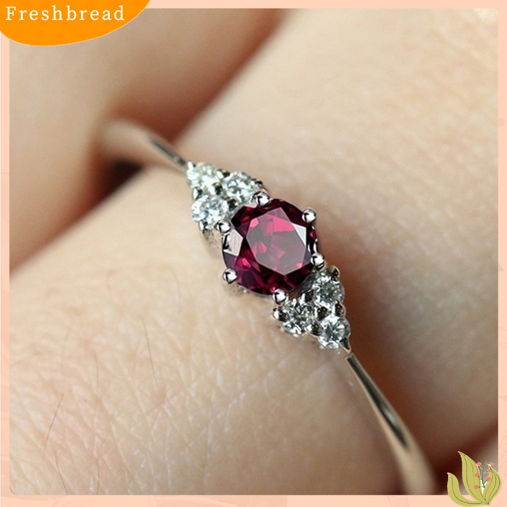 &lt; Freshbread &gt; Wanita Faux Safir Garnet Zamrud Batu Permata Jari Cincin Hadiah Perhiasan Pernikahan