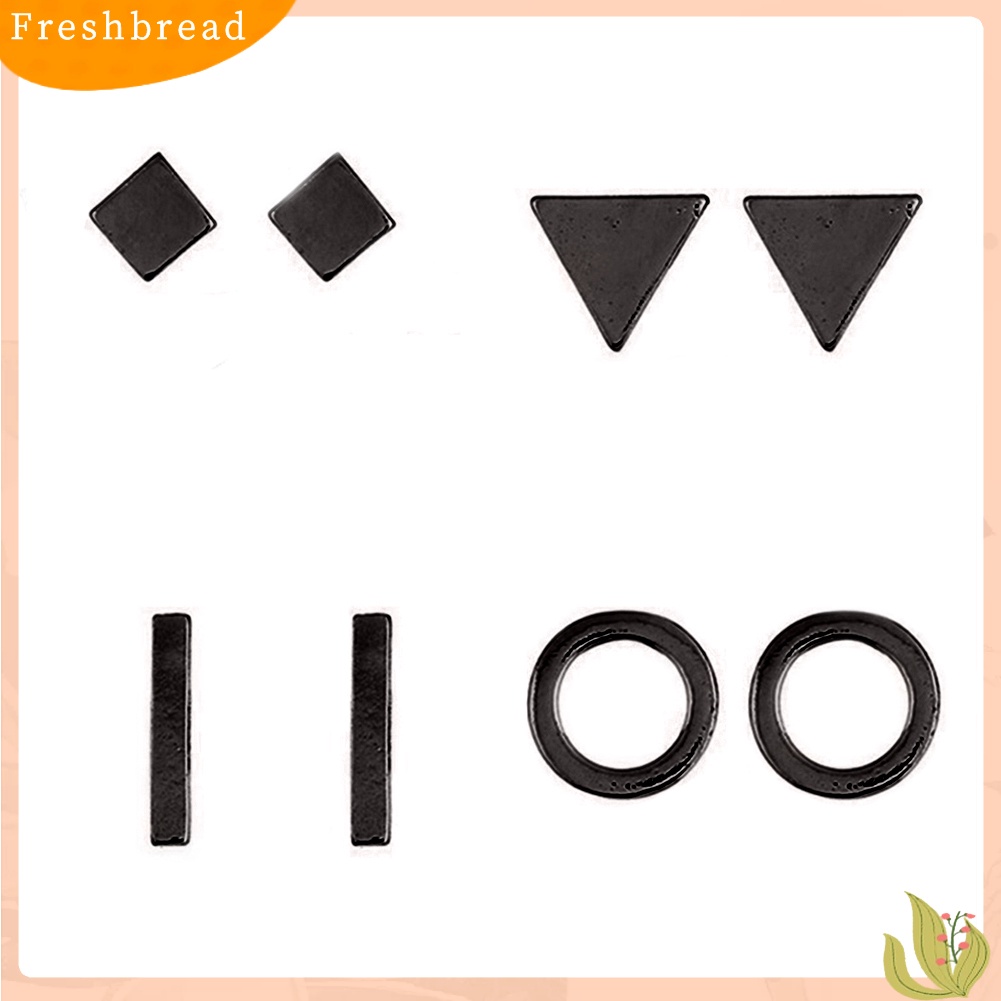 &lt; Freshbread &gt; 8Pcs/Set Mode Geometris Persegi Segitiga Lingkaran Telinga Stud Anting Wanita Hadiah