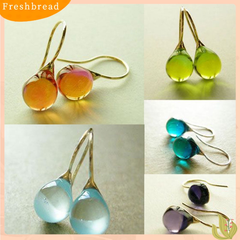 &lt; Freshbread &gt; 1pasang Anting Kait Perhiasan Berlian Imitasi Geometris Bentuk Oval Anting Drop Tahan Lama Untuk Pernikahan