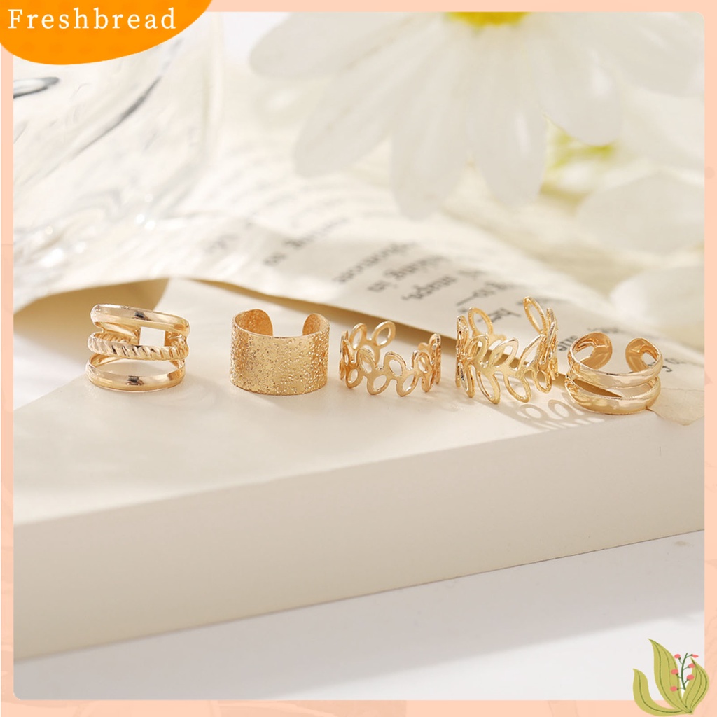 &lt; Freshbread &gt; Klip Anting Berongga Keluar Daun Perhiasan Tanpa Tindik Vintage Kilau Terang Anting Tulang Rawan Palsu Untuk Club