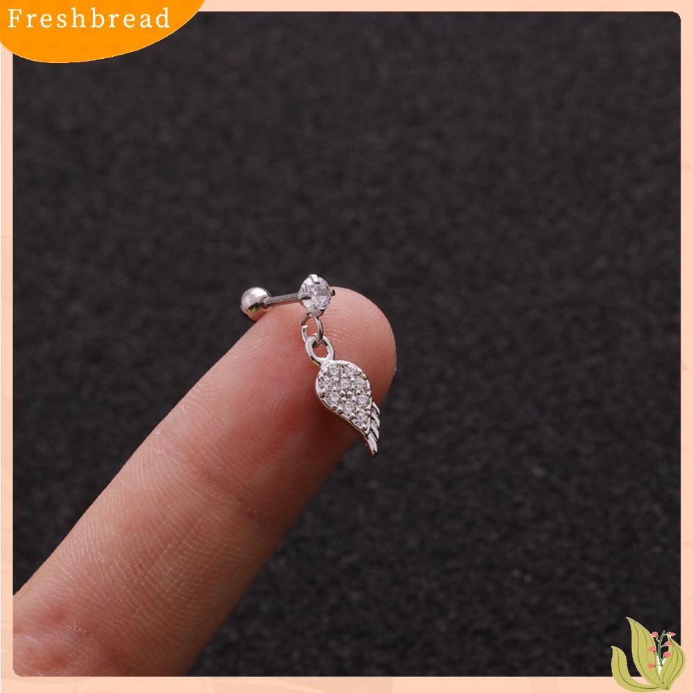 &lt; Freshbread &gt; 1Pc Wanita Berlian Imitasi Bunga Menjuntai Stud Anting Tindik Tulang Rawan Helix Perhiasan