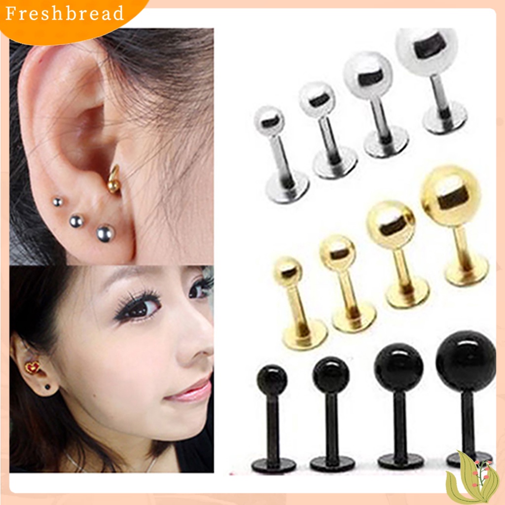 &lt; Freshbread &gt; Ear Studs Simple Easy Matching Titanium Steel Bentuk Barbel Anting Wanita Helix Tragus Untuk Pesta