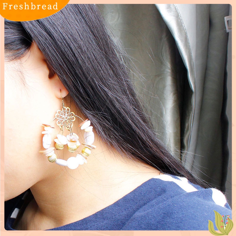 &lt; Freshbread &gt; Warna-Warni Wanita Bohemian Manik-Manik Kait Anting Perjamuan Perhiasan Hadiah Ulang Tahun