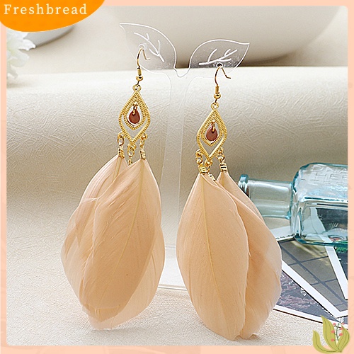 &lt; Freshbread &gt; 1pasang Lady Feathers Elegan Menjuntai Kait Pernikahan Prom Pesta Anting Hadiah