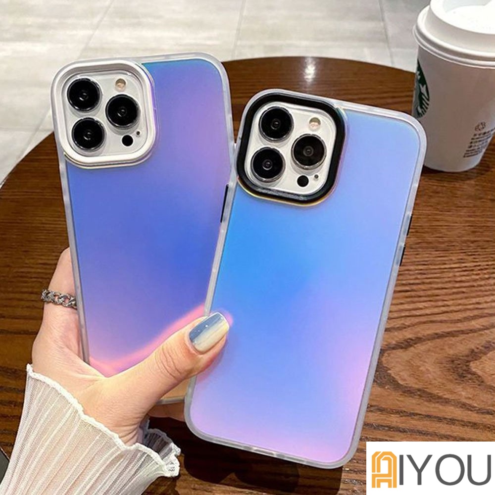 IPHONE Casing Ponsel Bubuk Matte Sederhana Mewah Kompatibel Untuk Iphone14 13 12 11 Pro Max Glossy Ultra Slim Shockproof Lembut IMD Penutup Belakang