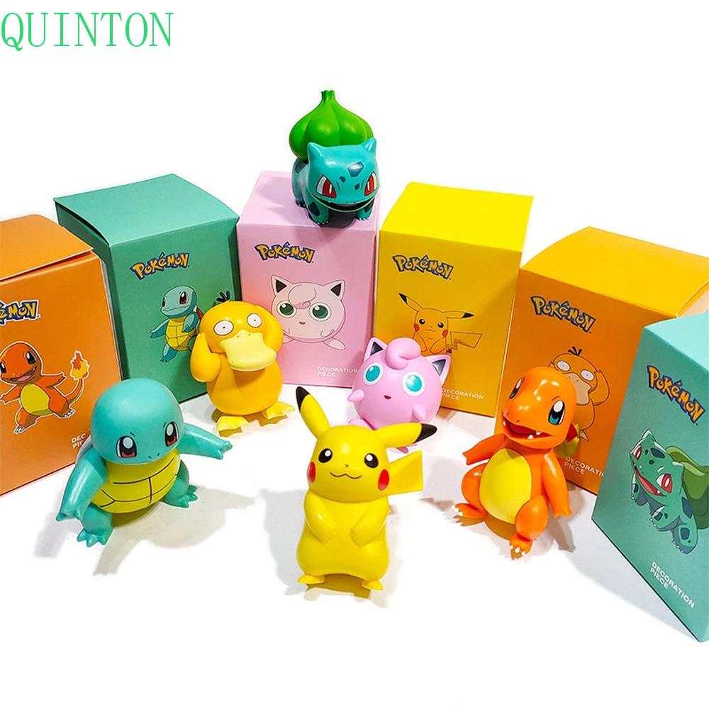 QUINTON Birthday Gift Pokemon Figures Cartoon Figures Dolls Pikachu Figures Charmander Squirtle Purin Anime Model Kids Psyduck Figures