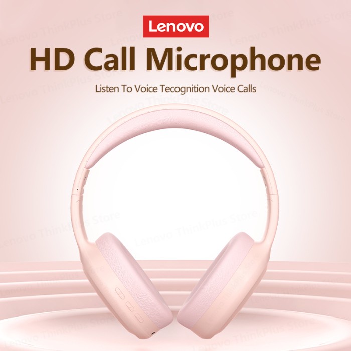 Lenovo TH30 Headphone Bluetooth Wireless Headset Earphone V5.3-Pink